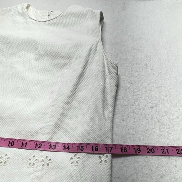 Vtg DON SOPHISTICATES Women Dress Sz M White Eyelet Sleeveless Summer 33-6 - Picture 9 of 11